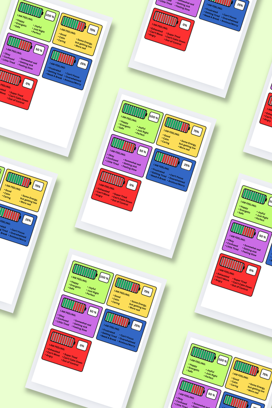 My Body Battery Cards - CANVA TEMPLATE