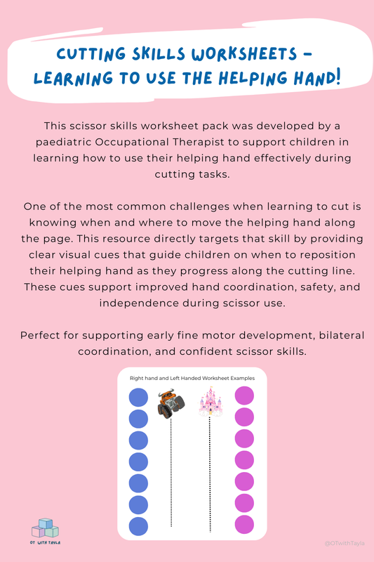 Helping Hand Scissor Worksheets (OTWithTayla)