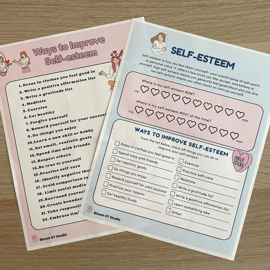 Printable Self-Esteem Worksheets for Kids, Teens & Adults | OT Mental Health Resource