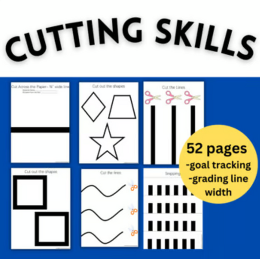 Cutting and Scissor skills Occupational therapy Progress monitoring lines shapes
