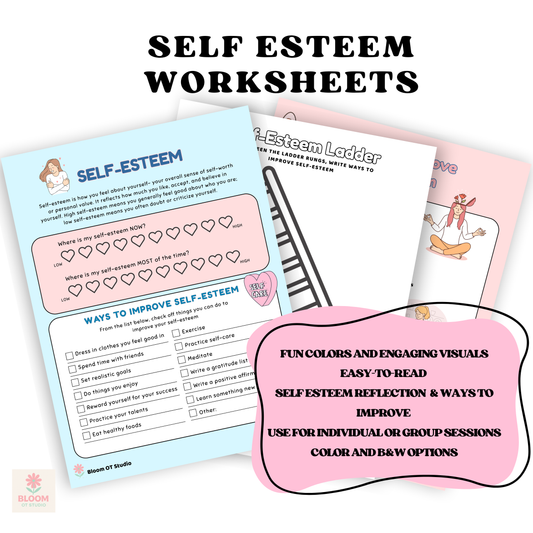 Printable Self-Esteem Worksheets for Kids, Teens & Adults | OT Mental Health Resource