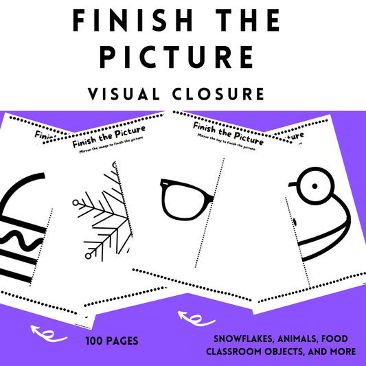 Visual Closure Workbook with 100 Pages: Visual perceptual skills